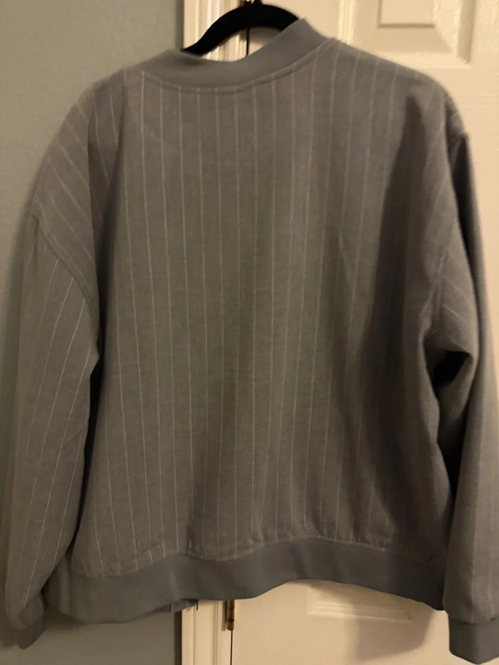 Grey Pinstripe Bomber Jacket - Unbranded - Picture 2 of 4